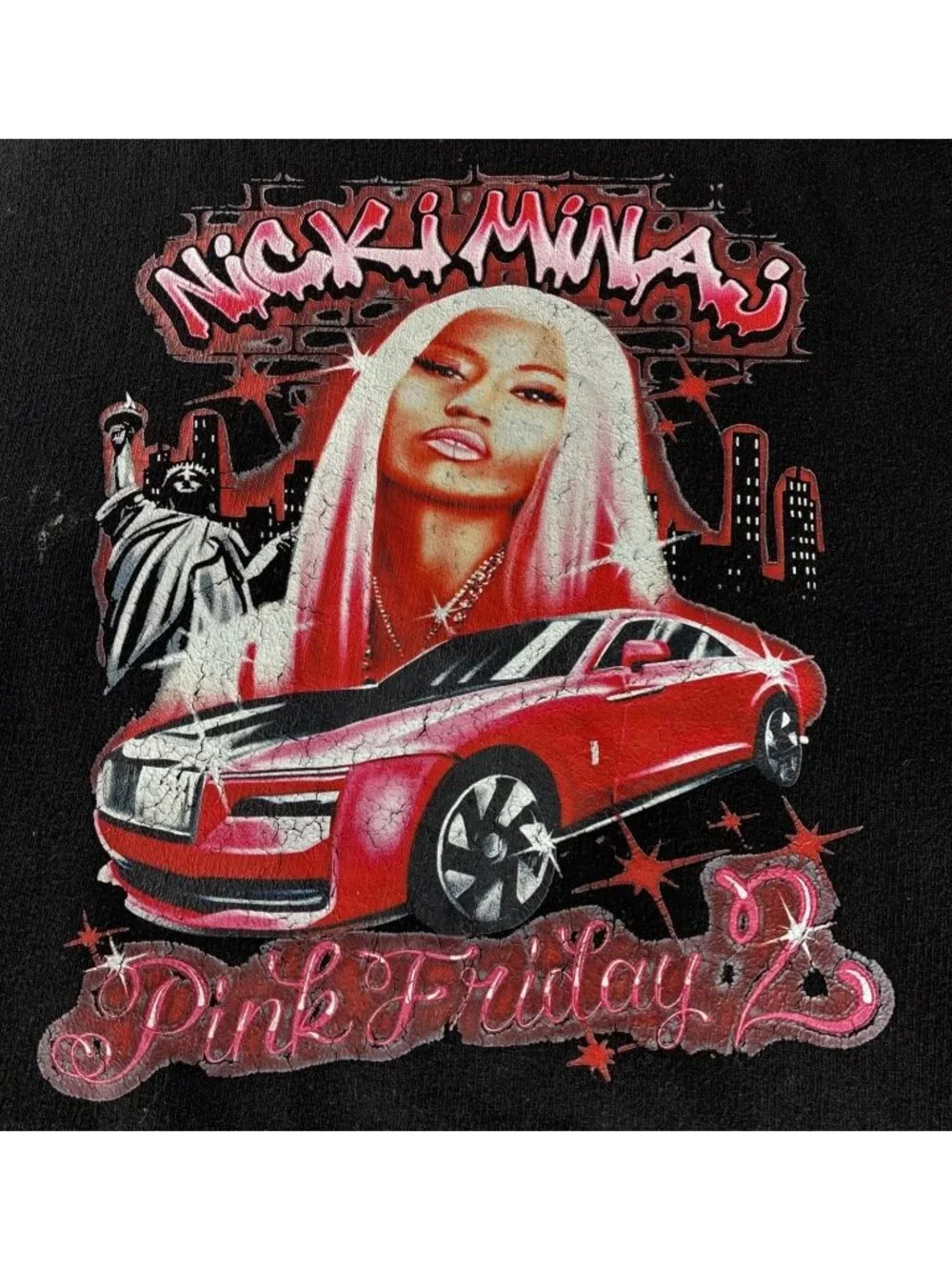 Official Nicki Minaj Pink Friday 2 World Tour Hoodie Mens L Black 2024 Concert